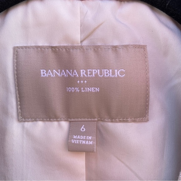 Banana Republic Cream Beige 100% Linen Exterior Blazer Sz 6 - Picture 10 of 13